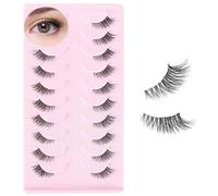 YPYMOD 10 Paires Faux Cils, Naturel 3D Faux Cils, Cat Eye Lashes Reutilisable (H08)