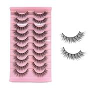 YPYMOD 10 Paires Faux Cils, Naturel 3D Faux Cils, Cat Eye Lashes Reutilisable (H10)