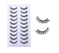YPYMOD 10 Paires Faux Cils, Naturel 3D Faux Cils, Cat Eye Lashes Reutilisable (H10)