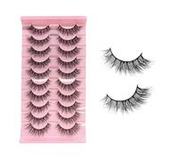 YPYMOD 10 Paires Faux Cils, Naturel 3D Faux Cils, Cat Eye Lashes Reutilisable (H15)