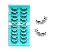 YPYMOD 10 Paires Faux Cils, Naturel 3D Faux Cils, Cat Eye Lashes Reutilisable (H16)