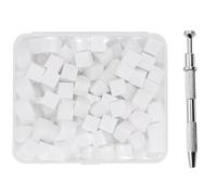 YPYMOD 100 PCS Eponge Ongle, Avec Pince Métallique, Nail Art Brosse Éponge, Utilisé pour Vréer une Variété de Motifs D'art de L'ongle Dégradés(Blanc)