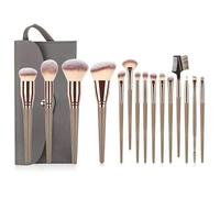 YPYMOD 15pcs Pinceau Maquillage Set, pour fond De Teint Mélange Poudre pour Le Visage Blush Concealers Ombres à Paupières, avec Trousse de Maquillage