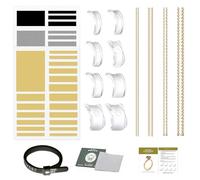 YPYMOD 17Pcs Ajusteurs pour Bagues, Réducteur de Taille de Ajusteur Bague Invisiblee, Ajusteur Bague avec Chiffon de Polissage Règle de Mesure, Reducteur Bague pour Presque Toutes Les Bagues(Or)