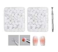 YPYMOD 200 PCS Eponge Ongle, Avec Pince Métallique, Nail Art Brosse Éponge, Utilisé pour Vréer une Variété de Motifs D'art de L'ongle Dégradés(Blanc)