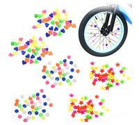 YPYMOD 216 Pièces Perles à Rayons de Vélo Colorés,pour Garçons Filles Enfants Décorations de Vélo Accessoires de Vélo Drôles,Type Boule Lumineuse Coulissante,Type étoile Fixe,Type Cœur Fixe