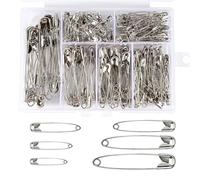 YPYMOD 250 Pièces Epingles a Nourrice, 6 Tailles, Antirouille, avec Boîte de Rangement, pour Vêtements, Maison, Bureau et Couture(Argent, 22mm, 28mm, 32mm, 36mm, 45mm, 55mm)