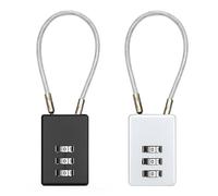 YPYMOD 2PCS Cadenas à Bagages, Cadenas Code, Cadenas de Voyage à 3 Chiffres, Cadenas à Combinaison pour Bagages de Voyage(Noir,Gris)