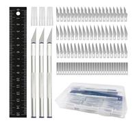 YPYMOD 3Pcs Scalpel, Cutter De Précision avec 90#11 Lame Scalpel, 1 Ruler, Scalpel Chirurgical pour Scalpels, Couteaux de Bricolage, Couteaux D'artisanat avec Boîte de Rangement