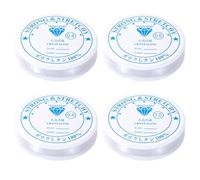 YPYMOD 4 Rouleaux de Fil élastique Transparent, Utilisés pour Bracelets, Perles, Fabrication de Bijoux, L'artisanat, Colliers,etc.(1,0 mm-5 M, 0,8 mm-8 M, 0,6 mm-12 M, 0,4 mm-15 M)