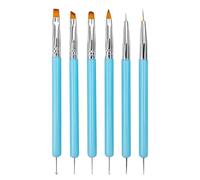 YPYMOD 6 Pcs Pinceau Nail Art Ongles, 6 Pcs Double Extrémité Nail Art Dotting Pen, Outils de Manucure pour Salon DIY à la Maison Fem(Bleu?