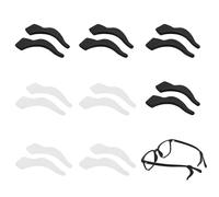 YPYMOD 8 Paires Manchon Branche de Lunette, Crochets d'oreille de Lunettes, Crochets Souples Antidérapants Universels pour Lunettes de Lecture de Soleil(4 Noir+4 Blanc)