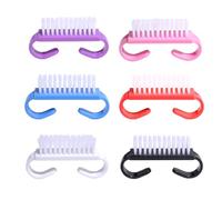YPYMOD Brosse Ongle,6 Pièces Brosse à Ongles Avec Poignée en Plastique,Brosse de Nettoyage à La Main Pour Nettoyer Les Ongles(Bleu Rose Violet Rouge Noir Blanc)6.4 * 3.5 * 1.6CM