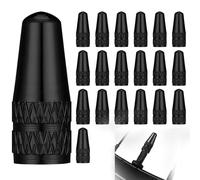 YPYMOD Lot de 20 bouchons de valve de vélo français en aluminium compatibles avec les bouchons de valve Presta pour VTT, vélo de course de route (noir)