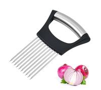 YPYMOD Porte Tranche Oignons, Coupe-Citron, Coupe-Légumes, Alimentaire Tranche Assistant(Noir, 10 Aiguilles D'oignon de 7cm)