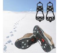 YQBFTC Crampon Antidérapent, Universelles Crampons Pointes Antidérapent, Glace Traction Crampons avec 8 Clous à Neige Grips, Chaussures Anti-Slip Crampons pour Alpinisme Marche Randonnée Jogging(M)