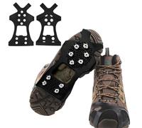 YQBFTC Crampons Antidérapants,10 Dents Crampons de Glace Universelles Traction Crampon,35-47 Crampons pour Chaussures de Randonnée Glace Traction pour la Marche Randonnée Alpinisme la Chasse M/L/XL
