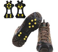 YQBFTC Crampons Antidérapants Universels avec 10 Clous à Neige, Crampon Pointes de Traction sur Glace, Chaussures Anti-Slip pour Alpinisme, Marche, Randonnée, Jogging (L)