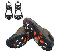 YQBFTC Crampons Antidérapants Universels avec 8 Clous à Neige, Crampon Pointes de Traction sur Glace, Chaussures Anti-Slip pour Alpinisme, Marche, Randonnée, Jogging (L)