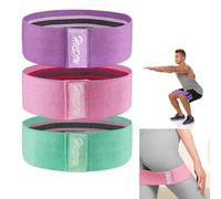 YQBFTC Lot de 3 bandes de fitness - Bandes de résistance en tissu - Bandes de résistance pour la musculation - Bande élastique de fitness pour yoga, pilates, musculation, entraînement des jambes