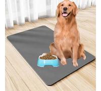 YQBFTC Tapis Absorbant Chien, 60X40CM Tapis pour Gamelle Chien, Coussin Lavable Antidérapant Tapis de Nourriture pour Chien pour éviter Que l'eau ou la Nourriture ne se Renverse(Gris Foncé)