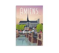 YQCQCS Amiens Poster vintage sur toile Motif cathédrale de France