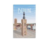 YQCQCS Béthune Poster vintage sur toile représentant un carré de France pour décoration murale