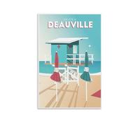 YQCQCS Deauville Beach France Poster vintage sur toile pour décoration murale
