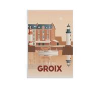 YQCQCS Groix Island Bretagne France Poster vintage sur toile pour décoration murale