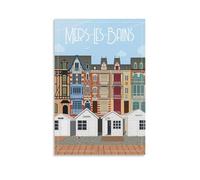 YQCQCS Mers-les-Bains Poster vintage sur toile représentant une maison de France