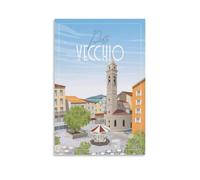 YQCQCS Porto-Vecchio Affiche vintage sur toile de voyage en France pour décoration murale
