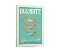 YQCQCS Poster de voyage vintage Biarritz - Côte atlantique - Art sur toile - Décoration murale - Affiches décoratives