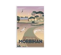YQCQCS Poster de voyage vintage du golfe du Morbihan Bretagne sur toile pour décoration murale