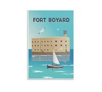 YQCQCS Poster de voyage vintage Fort Boyard France sur toile pour décoration murale