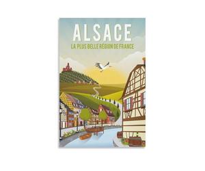 YQCQCS Poster vintage Alsace France sur toile pour décoration murale