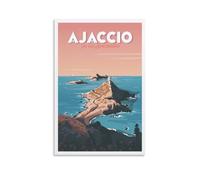 YQCQCS Poster vintage de voyage Ajaccio - Archipel des Sanguinaires - Impression sur toile - Décoration murale - Affiches décoratives