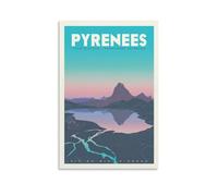 YQCQCS Poster vintage de voyage des Pyrénées France du lac Ayous sur toile pour décoration murale