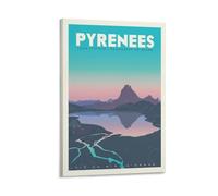 YQCQCS Poster vintage de voyage des Pyrénées France du lac Ayous sur toile pour décoration murale