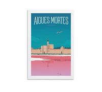 YQCQCS Poster vintage de voyage en Camargue Aigues Mortes Flamants roses sur toile Décoration murale Affiches décoratives
