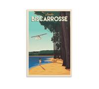 YQCQCS Poster vintage de voyage en France - Biscarrosse - hydravion - Art sur toile - Décoration murale - Affiches décoratives