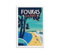 YQCQCS Poster vintage de voyage en France Fouras Les Bains sur toile Art Poster Décoration murale Affiches décoratives