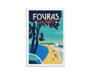 YQCQCS Poster vintage de voyage en France Fouras Les Bains sur toile Art Poster Décoration murale Affiches décoratives