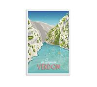 YQCQCS Poster vintage de voyage en France, gorges du Verdon - Art sur toile - Décoration murale - Affiches décoratives