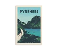 YQCQCS Poster vintage de voyage en France - Lac des Pyrénées Suyen - Art sur toile - Décoration murale - Affiches décoratives