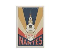 YQCQCS Poster vintage de voyage en France Nantes La Tour Lu sur toile Décoration murale Affiches décoratives