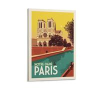 YQCQCS Poster vintage de voyage en France Notre-Dame de Paris - Art sur toile - Décoration murale - Affiches décoratives