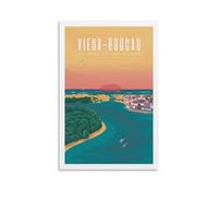 YQCQCS Poster vintage de voyage en France Vieux-Boucau Port sur toile Décoration murale Affiches décoratives