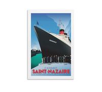 YQCQCS Poster vintage de voyage en Normandie - France Saint Nazaire - Art sur toile - Décoration murale - Affiches décoratives