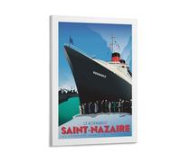 YQCQCS Poster vintage de voyage en Normandie - France Saint Nazaire - Art sur toile - Décoration murale - Affiches décoratives