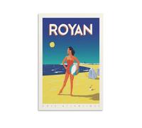 YQCQCS Poster vintage de voyage Royan France Côte Atlantique sur toile Décoration murale Affiches décoratives